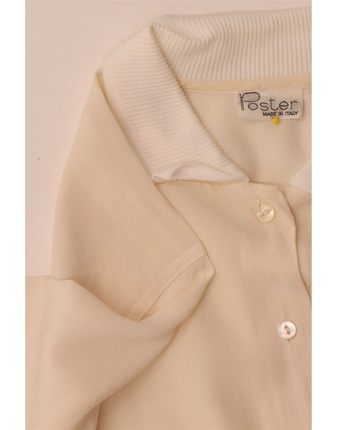 Vintage Damen Pullover Shirt IT 44 Medium Off White Colourblock