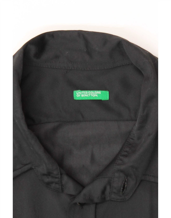 Benetton Damenhemd UK 18 XL Schwarz Polyamid