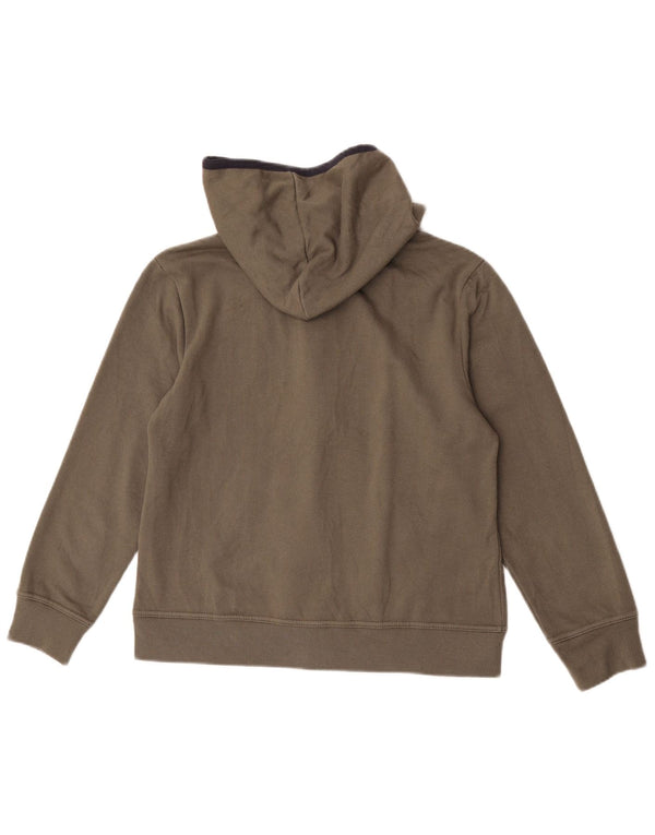 Avirex Damen-Kapuzenpullover mit Reißverschluss, UK 14, mittlere Khaki-Baumwolle
