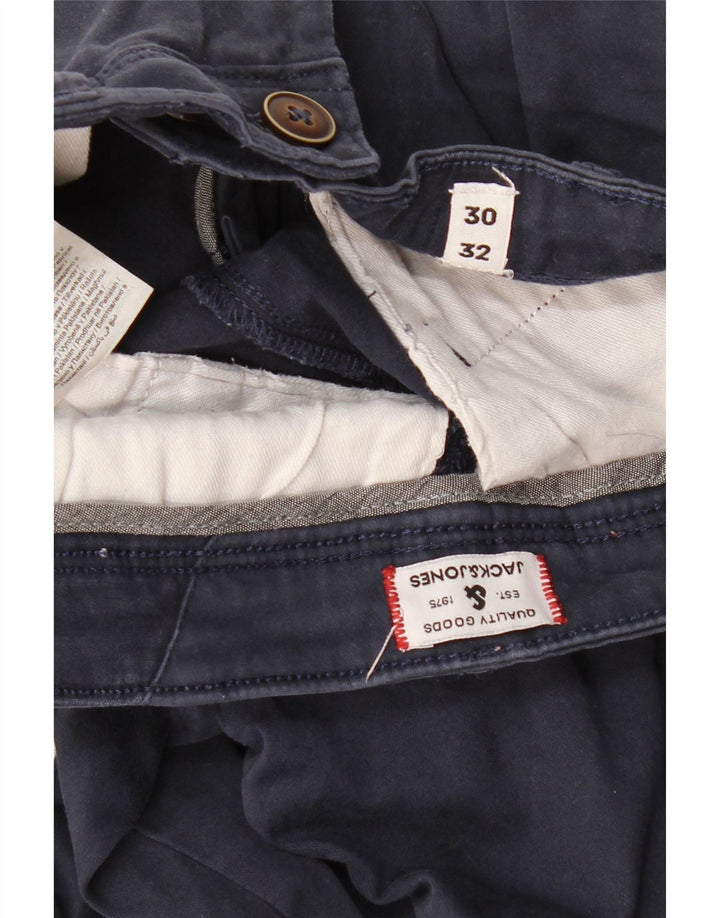 JACK & JONES Herren Slim Chinohose W30 L32 Marineblaue Baumwolle