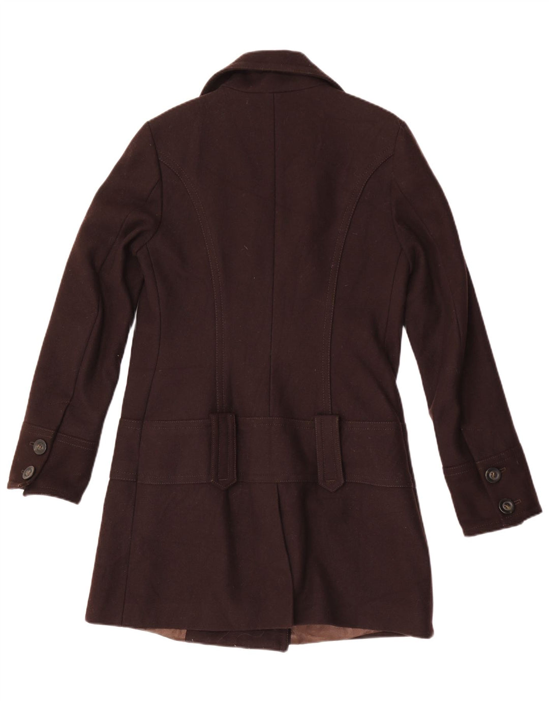 Benetton Damen Mantel IT 42 Mittelbraune Wolle