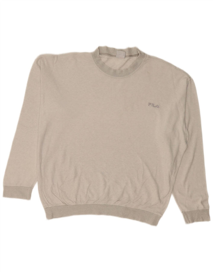 FILA Herren Loose Fit Top Langarm Mittelgrau
