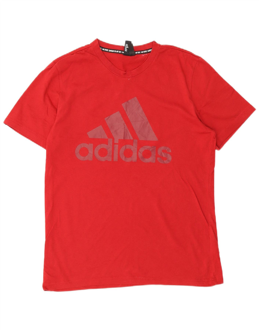 ADIDAS Herren Grafik-T-Shirt-Oberteil aus mittelroter Baumwolle