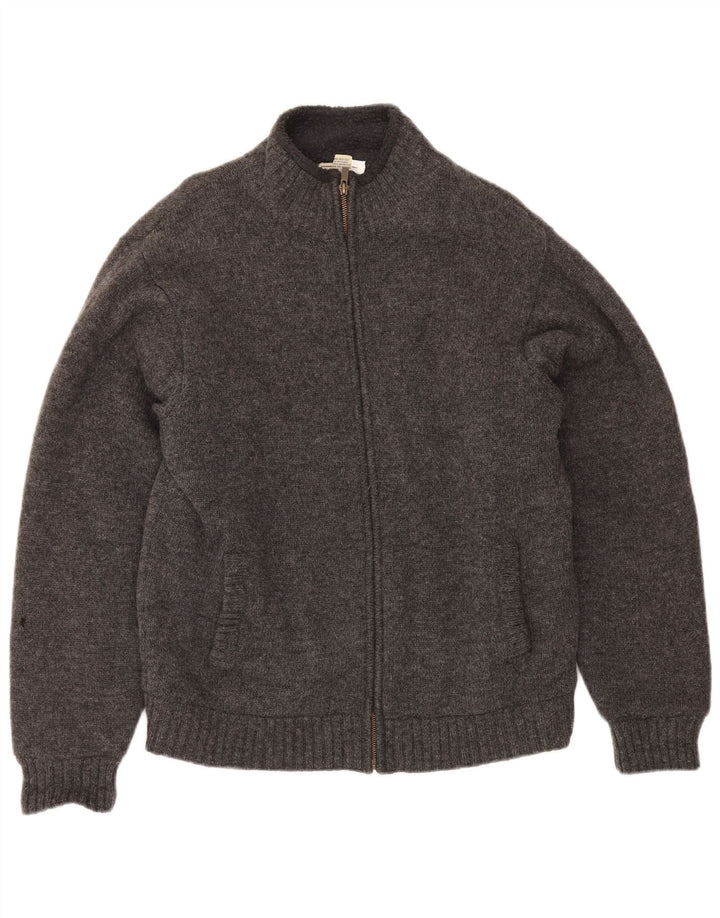 L.L.Bean Herren-Sherpa-Strickjacke aus mittelgrauer Lammwolle