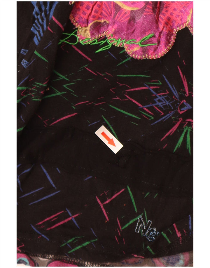 Desigual Womens Graphic Top Langarm UK 10 Small Mehrfarbige Viskose