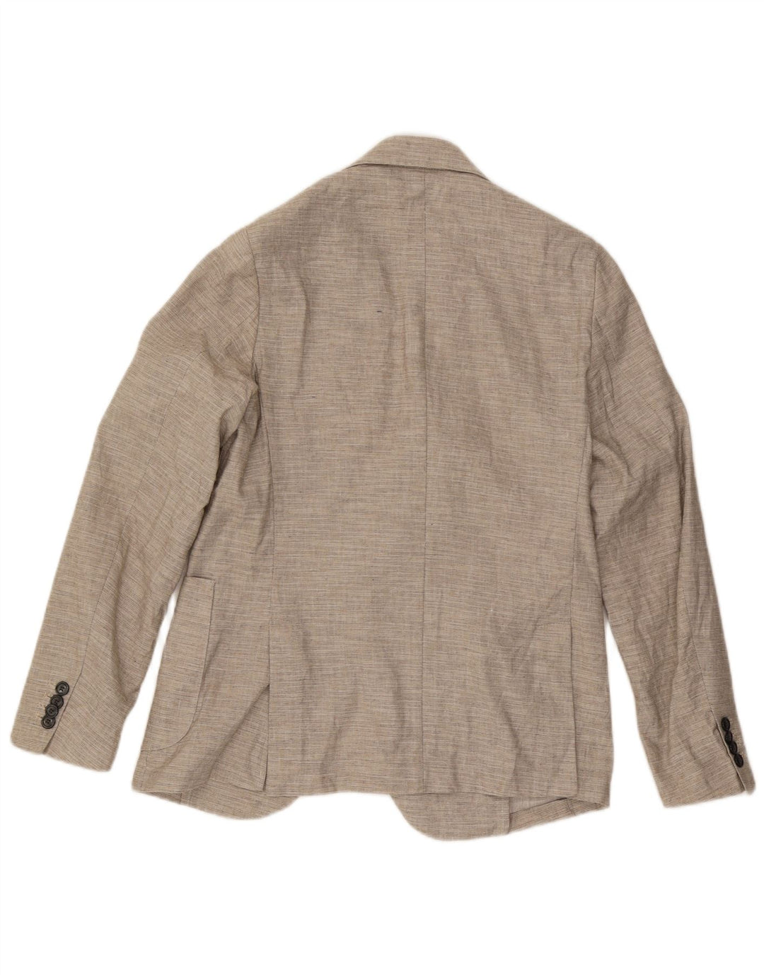 Libero Herren-Blazer mit 2 Knöpfen, IT 48, mittelbeiges Leinen