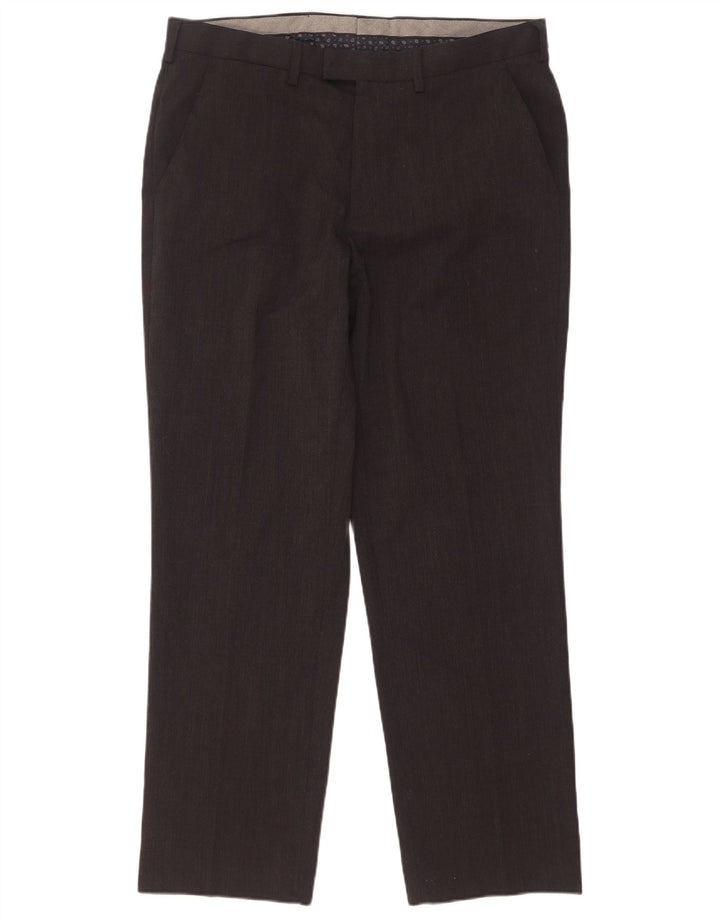 Marks & Spencer Herren-Anzughose, gerade, normal, W36, L31, grau, Polyester
