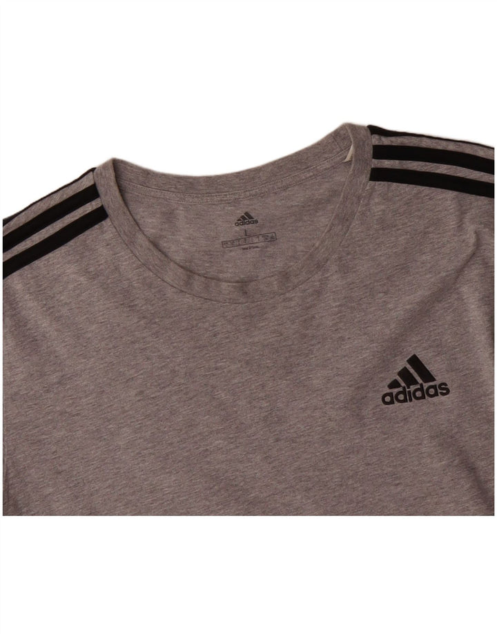 ADIDAS Mens T-Shirt Top Large Grey Cotton