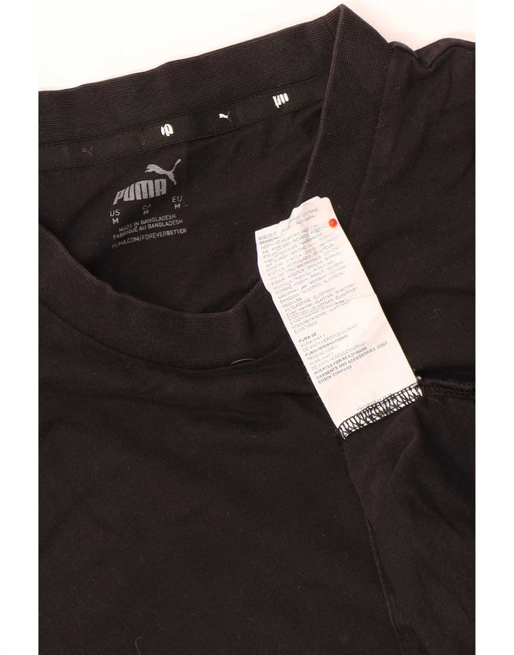 Puma Herren Grafik T-Shirt Top Mittelschwarz Baumwolle