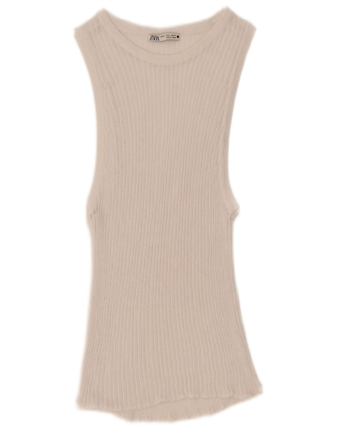 Zara Damen Weste Top UK 14 Medium Weiß