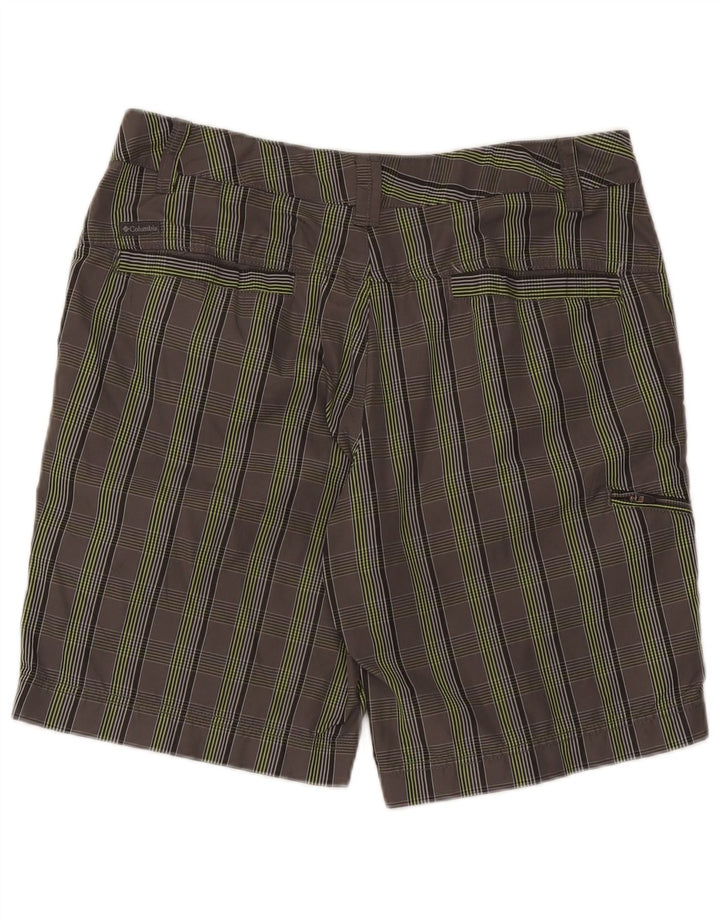 Columbia Herren Omni-Shield Cargo Shorts W34 Large Grau kariertes Nylon