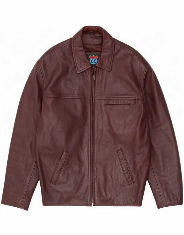 Route 66 Herren Lederjacke UK 40 Large Burgund