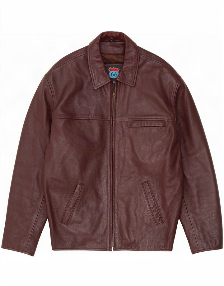 Route 66 Herren Lederjacke UK 40 Large Burgund
