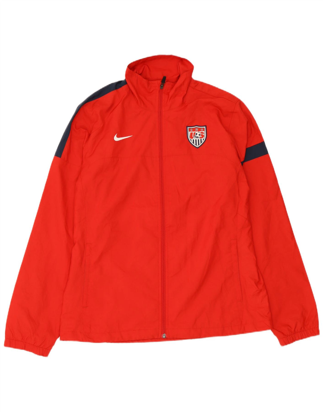 Nike Herren-Trainingsanzug-Top-Jacke, großes rotes Farbblock-Polyester