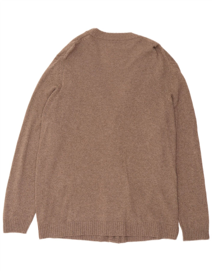 Marks & Spencer Herren-Cardigan-Pullover 2XL Braun gefleckte Wolle