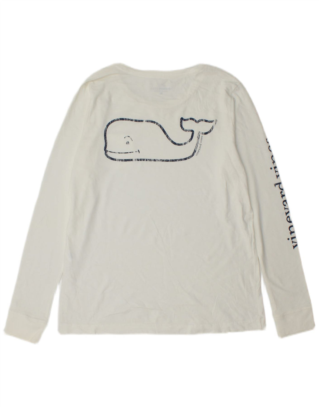VINEYARD VINES Herren-Grafik-Oberteil, langärmelig, mittelweiße Baumwolle