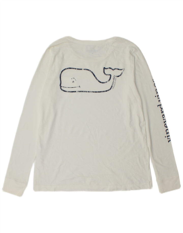 VINEYARD VINES Herren-Grafik-Oberteil, langärmelig, mittelweiße Baumwolle