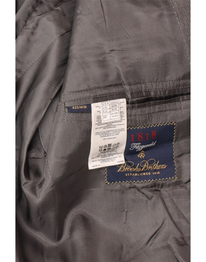 Brooks Brothers Slim 2-Knopf-Blazer für Herren, UK 42, XL, graue Wolle