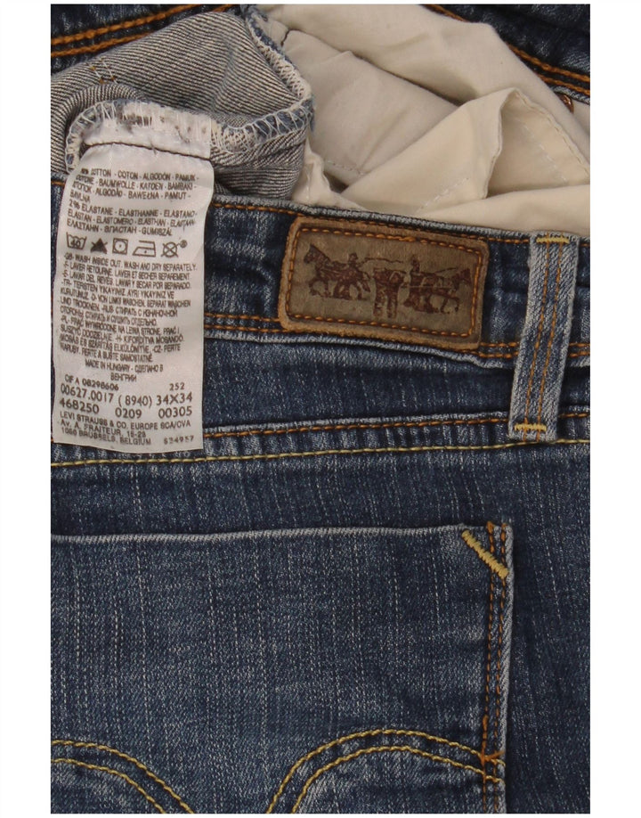 Levi's Damen 627 Straight Jeans W34 L30 Blaue Baumwolle