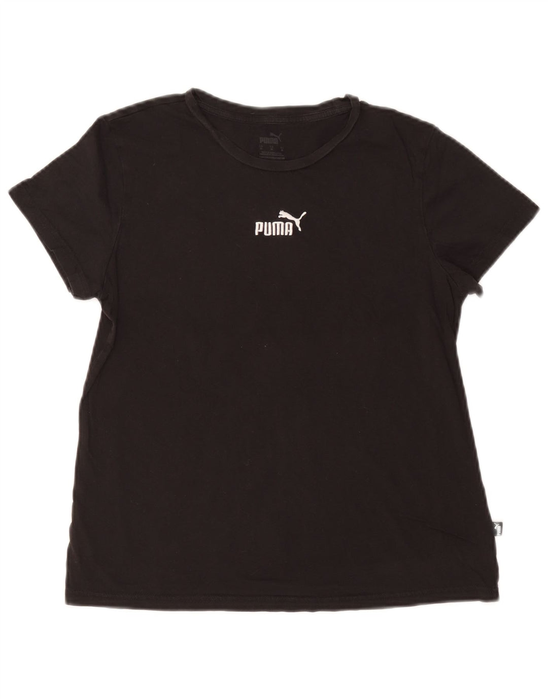 Puma Damen Graphic T-Shirt Top UK 14 Medium Schwarz