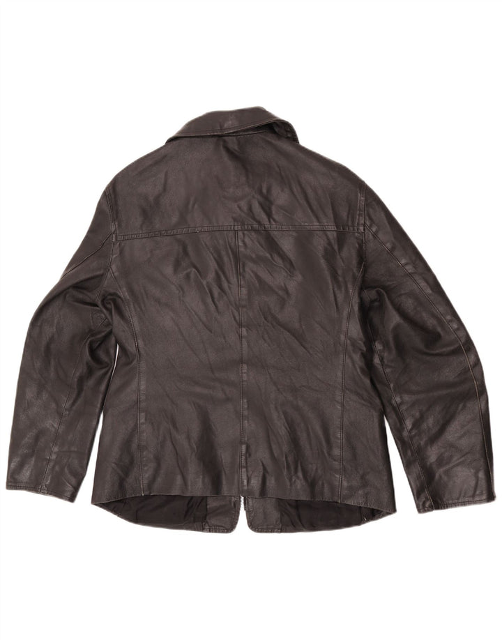 Sasch Damen Lederjacke UK 14 Großes schwarzes Leder