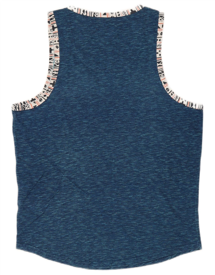 HOLLISTER Herren-Weste, Oberteil, klein, blaue Nadelstreifen-Baumwolle