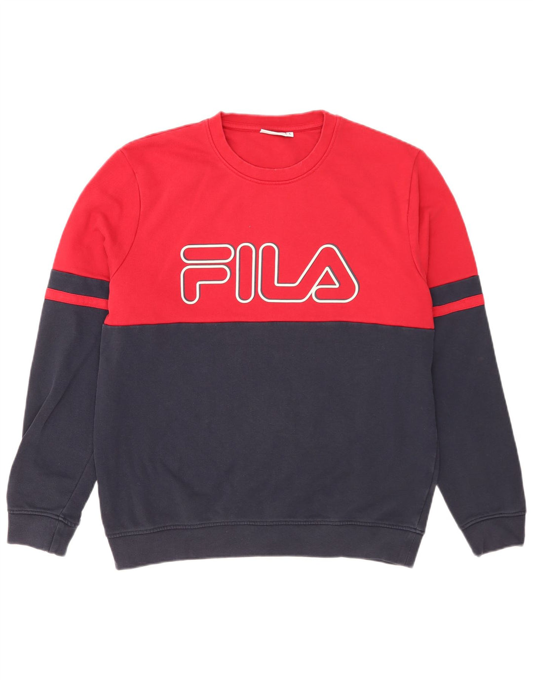 Fila Herren-Sweatshirt mit Grafik, groß, marineblau, Colourblock-Baumwolle