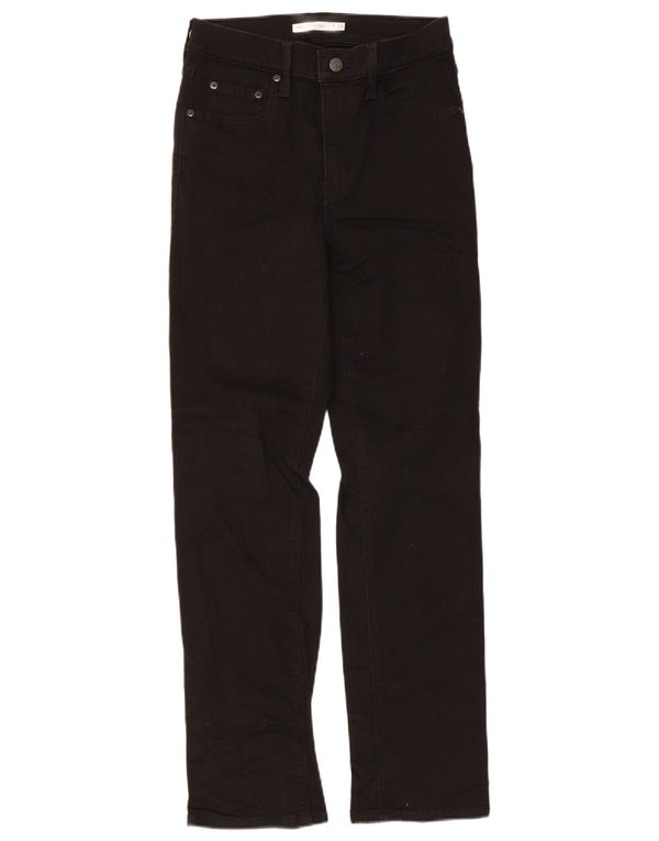 Levi's Damen 724 High Rise Straight Jeans W28 L30 Schwarze Baumwolle