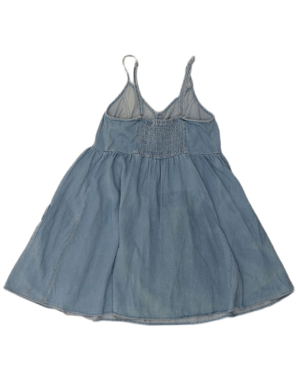 Topshop Womens Petite Sundress UK 10 Small Blaue Baumwolle