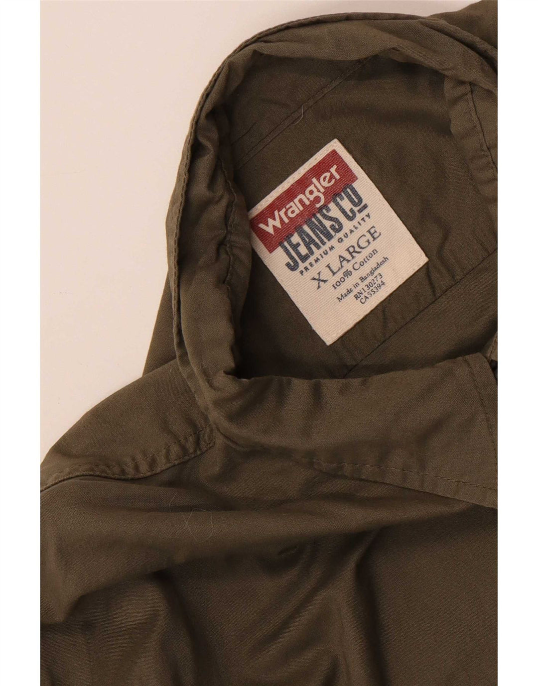 Wrangler Herrenhemd XL Khaki Baumwolle
