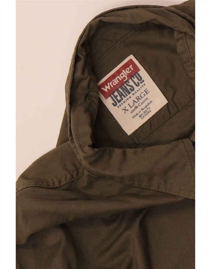 Wrangler Herrenhemd XL Khaki Baumwolle