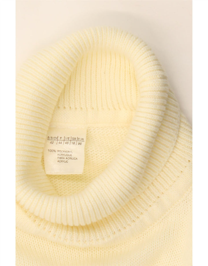 VINTAGE Womens Oversized Roll Neck Jumper Sweater UK 16 Large  Off White Vintage Vintage and Second-Hand Vintage from Messina Hembry 