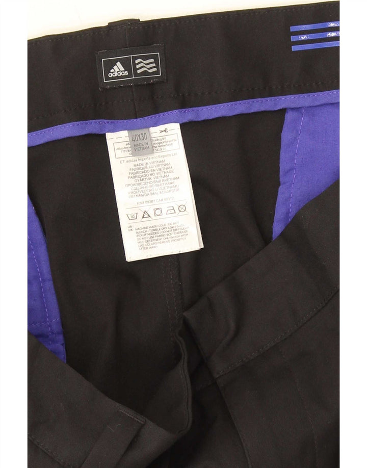 Adidas Herren gerade Anzughose W40 L30 Schwarz Polyester