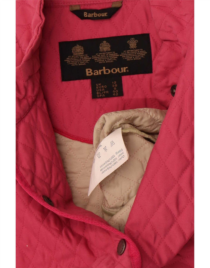 Barbour Damen Steppweste UK 12 Mittelrosa Polyester