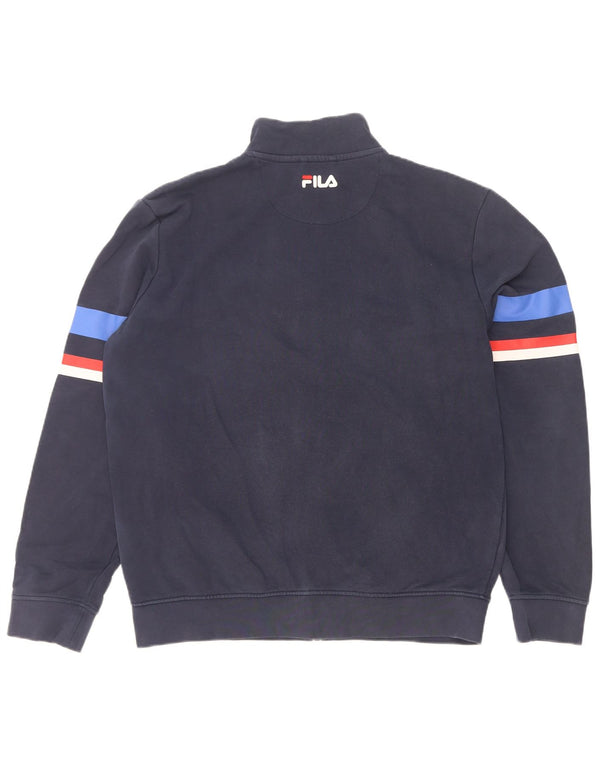 Fila Herren-Trainingsanzug-Top-Jacke, groß, marineblau, Baumwolle, Sport