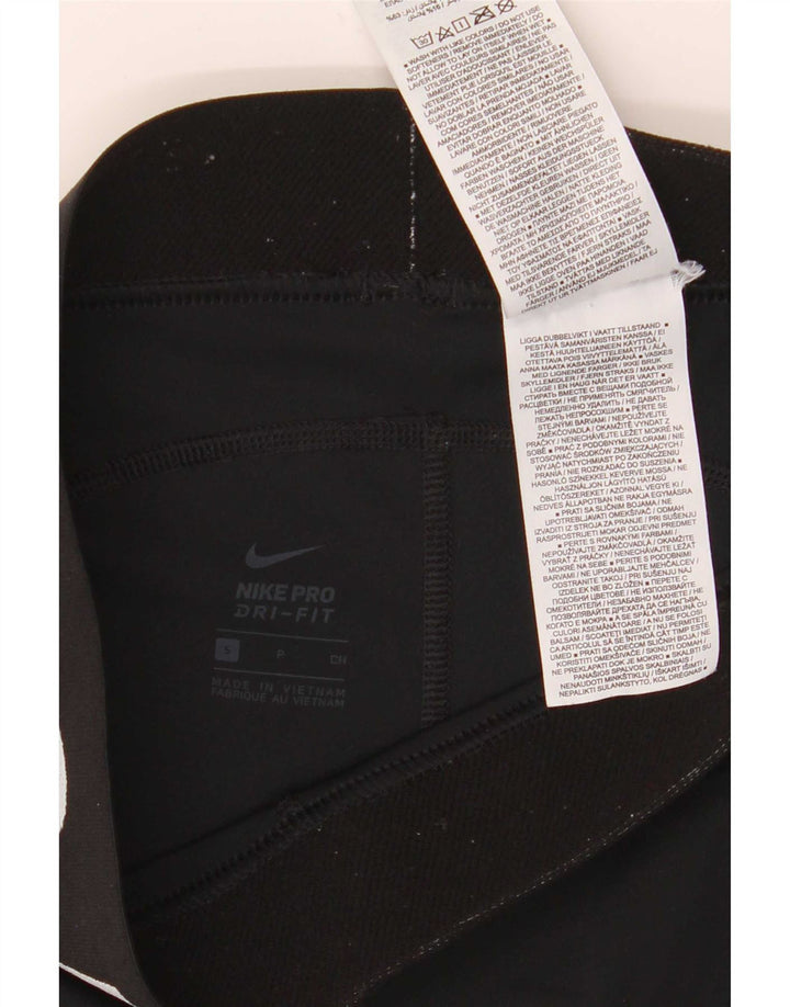 Nike Damen Dri Fit Graphic Sport Shorts UK 8 Small Schwarz Polyester