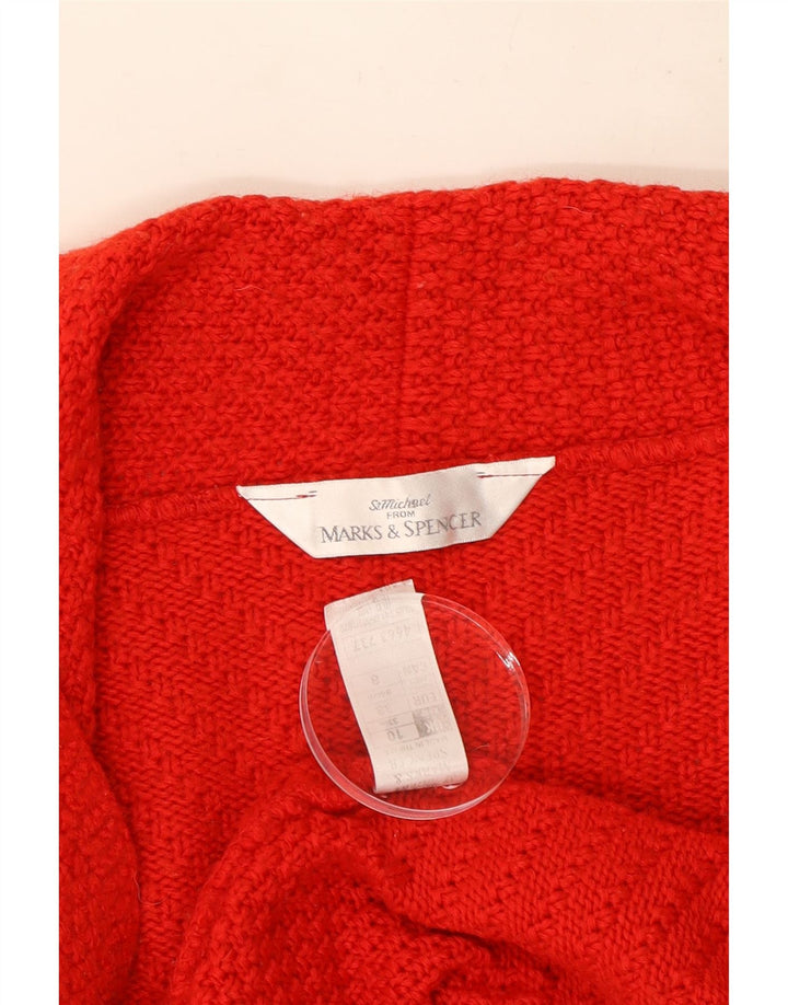 Marks & Spencer Damen Crop Open Cardigan Pullover UK 10 Small Rote Wolle