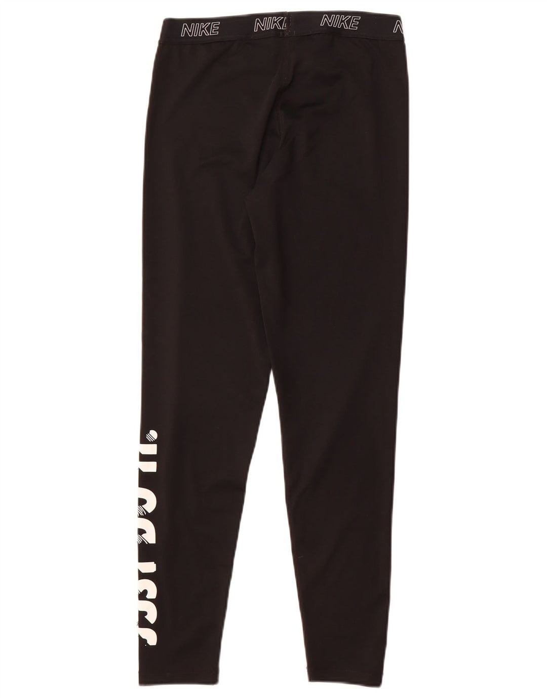 Nike Damen Dri Fit Graphic Leggings UK 14 Large Schwarz Polyester