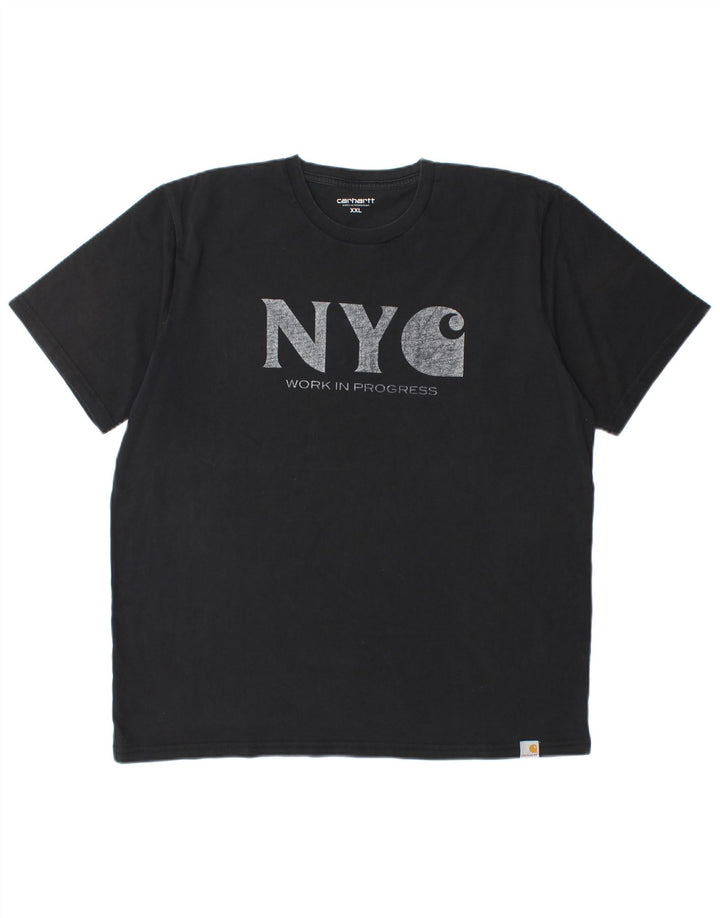 CARHARTT Herren Grafik T-Shirt Top 2XL Schwarz Baumwolle