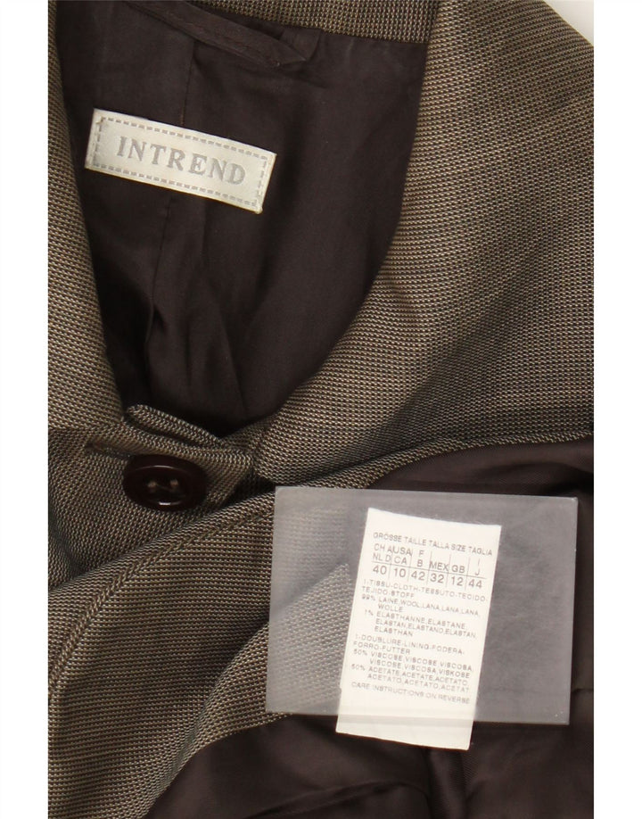 Intrend Damen-Blazerjacke mit 4 Knöpfen, UK 12, mittelbraune Wolle
