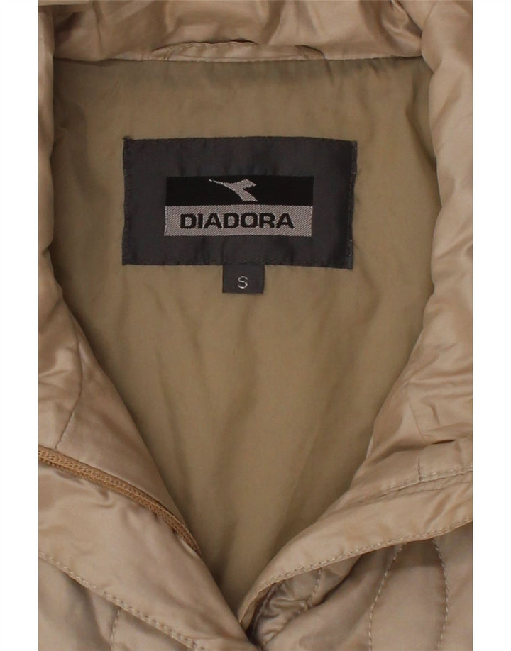 DIADORA Womens Oversized Quilted Jacket UK 10 Small Grey Polyester Vintage Diadora and Second-Hand Diadora from Messina Hembry 