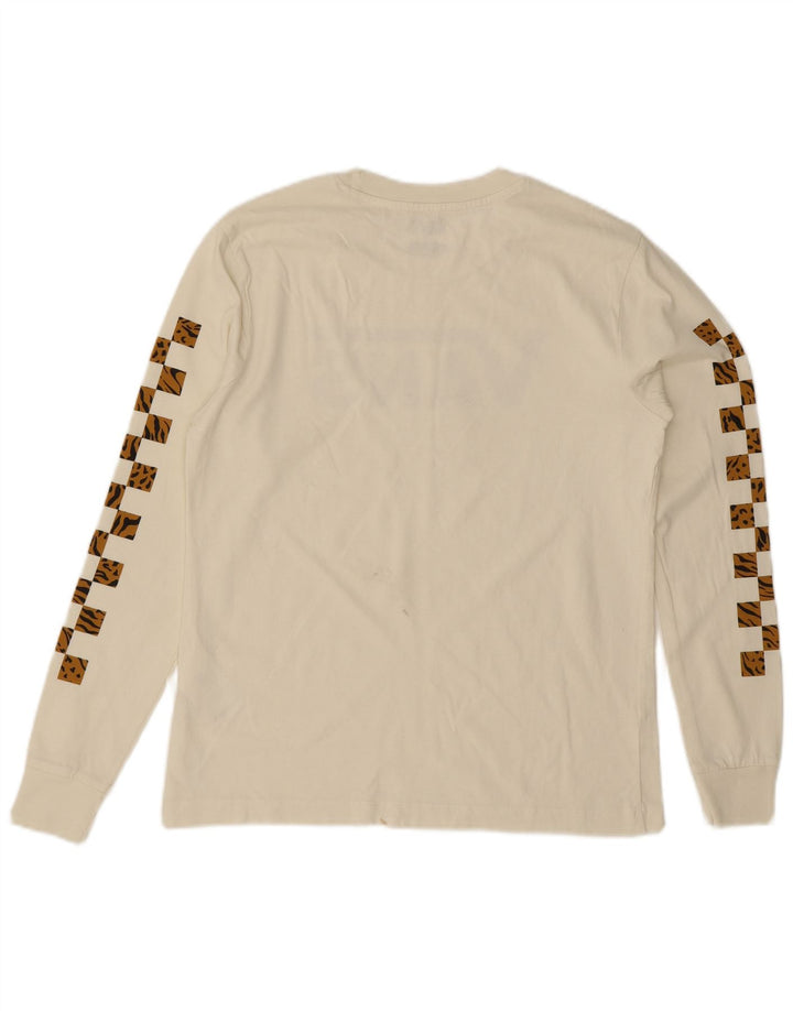 Vans Herren Grafik-Oberteil, langärmelig, Größe S, cremefarbene Baumwolle
