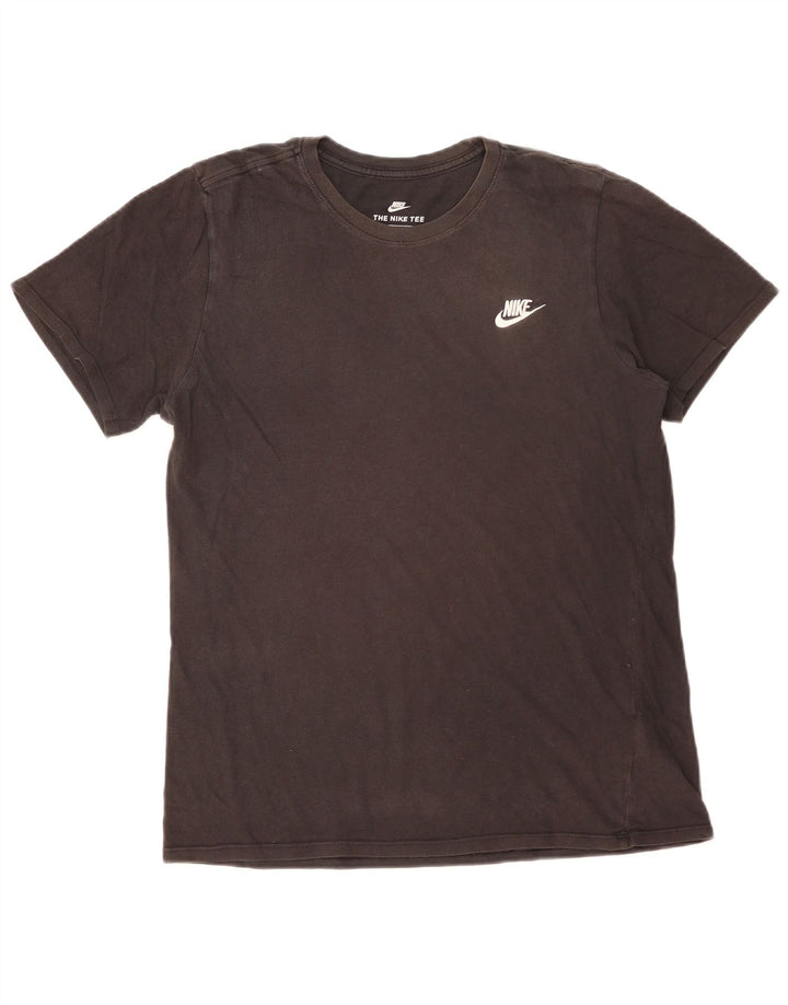 Nike Herren Athletic Cut T-Shirt-Oberteil aus mittelschwarzer Baumwolle