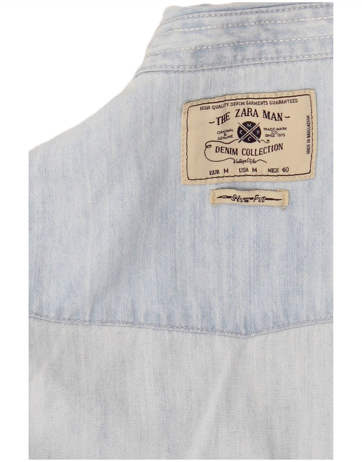 Zara Herren Jeanshemd Mittelblau