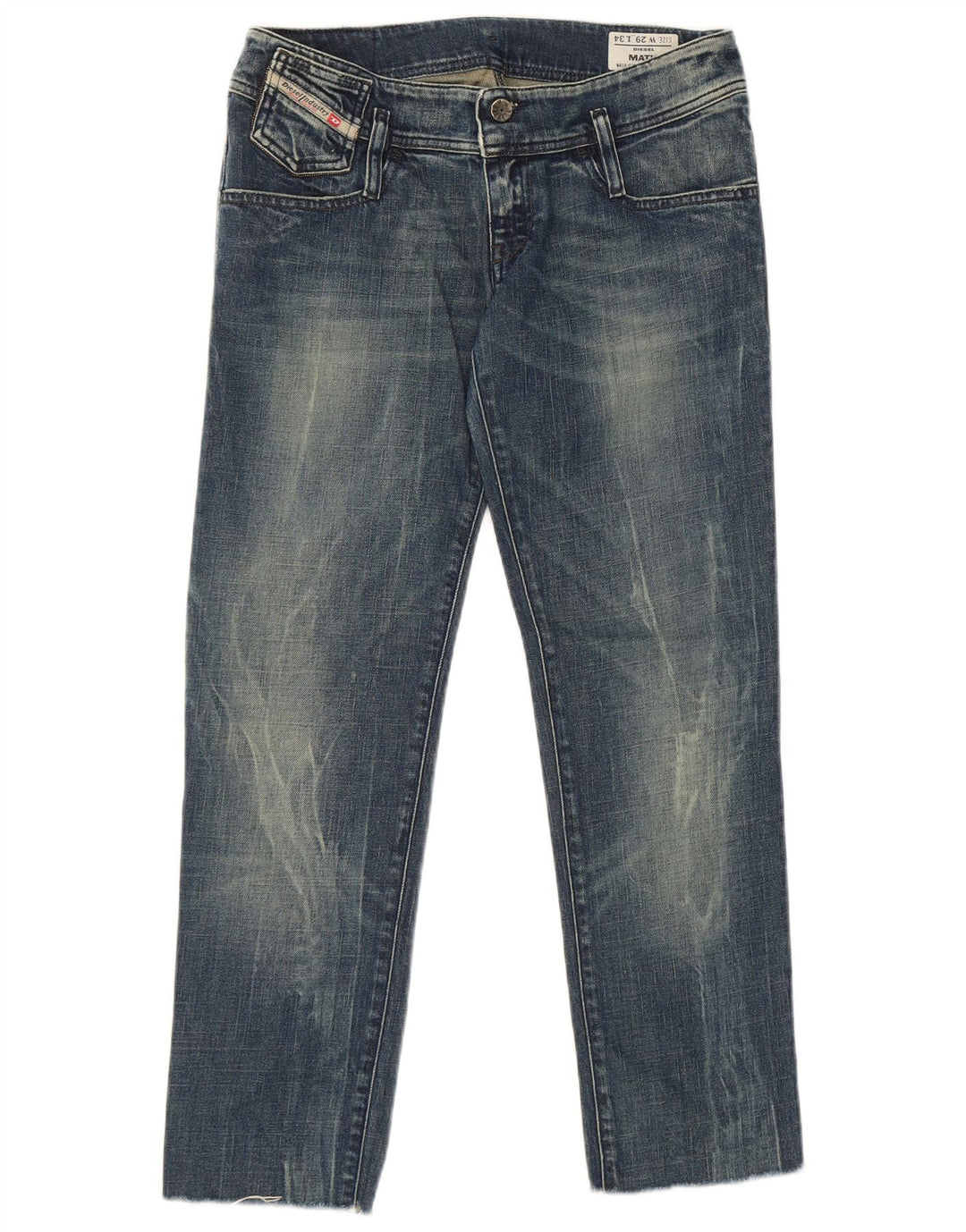 Diesel Damen Matic Straight Jeans W29 L27 Blaue Baumwolle
