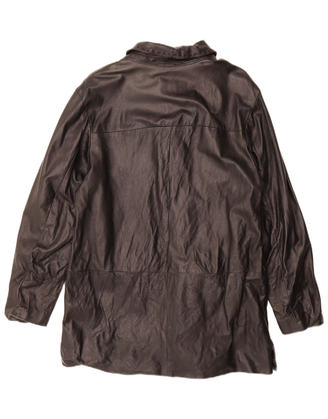 Vintage Damen Ledermantel IT 48 XL Schwarzes Leder