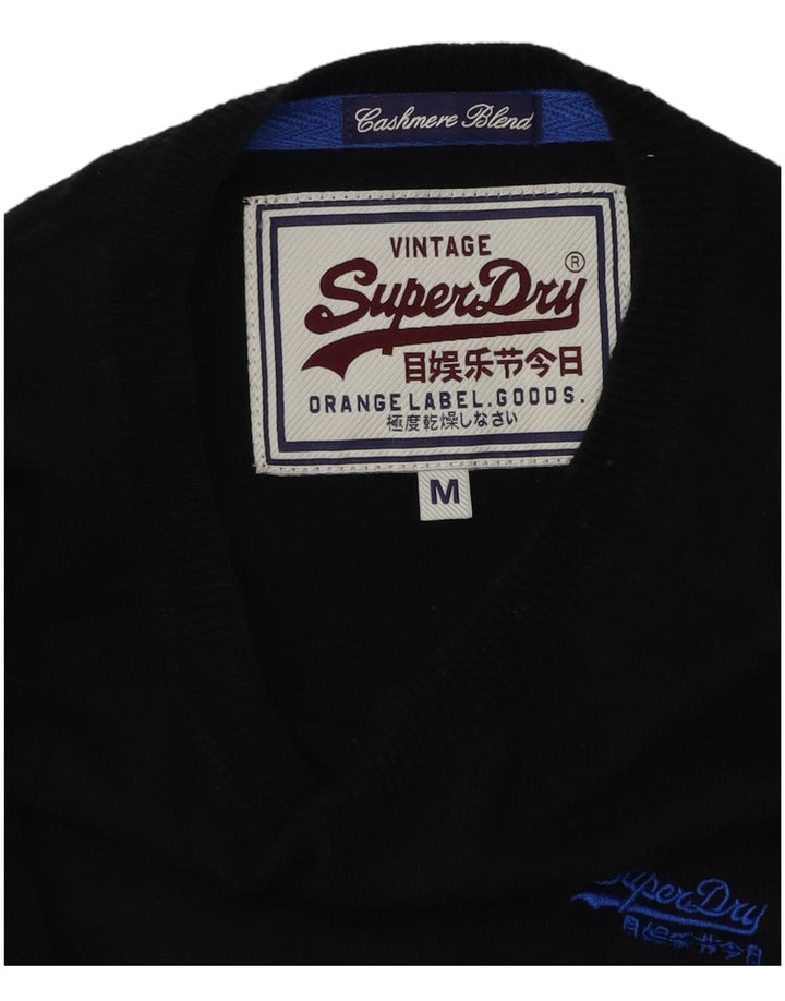 Superdry Herren-Pullover mit U-Boot-Ausschnitt, Mittelschwarzer Kaschmir