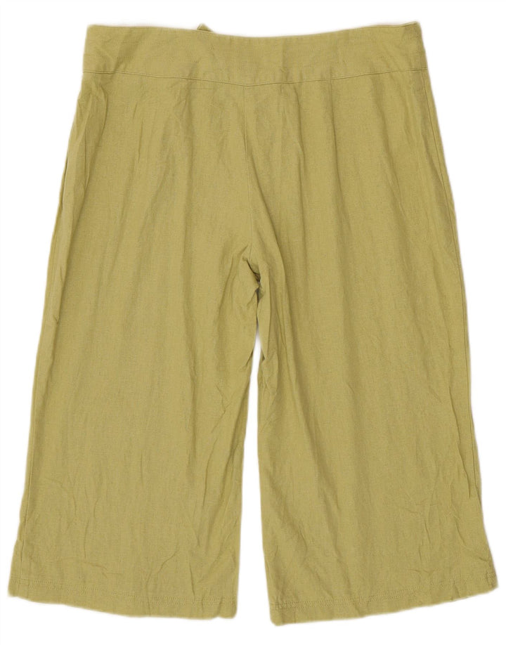 Marks & Spencer Damen-Caprihose mit weitem Bein, W32, L18, Grün