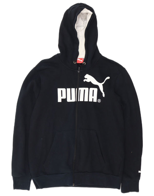 Puma Herren Graphic Zip Hoodie Pullover Große schwarze Baumwolle