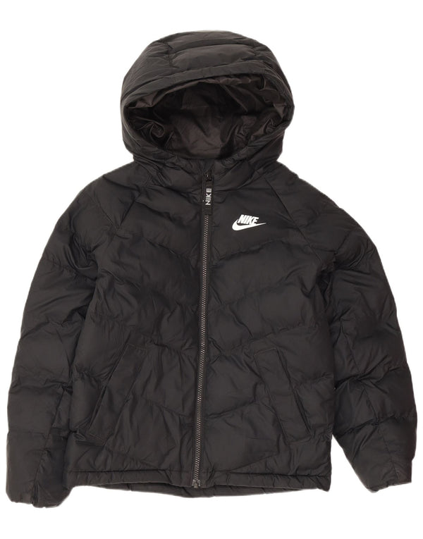 Nike Mädchen-Kapuzenjacke, gepolstert, 8–9 Jahre, Größe S, Schwarz